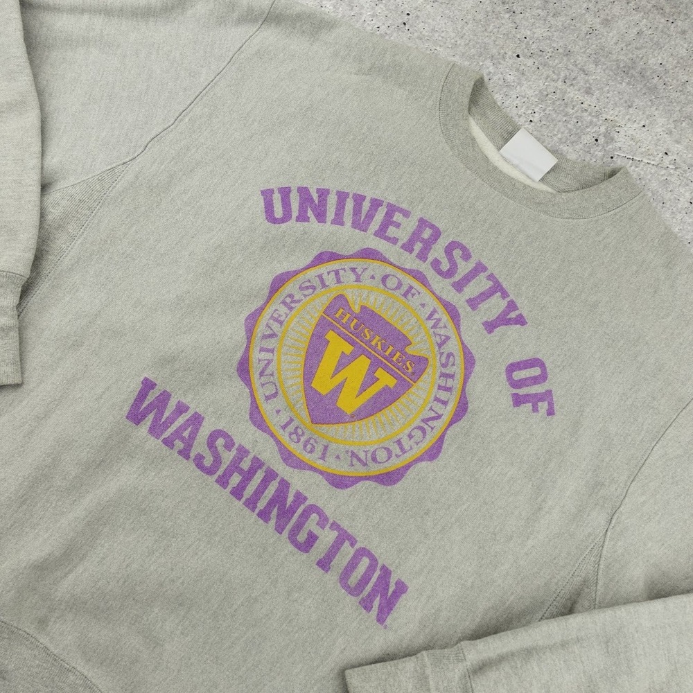 Champion Reverse Weave University of Washington Huskies Sweatshirt Gray Mens L